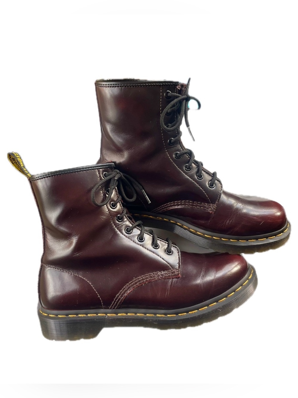 Oxblood Leather Doc Martens 1460 8-Eye Boots, Women’s US 10